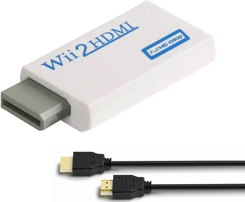 BDM Wii to HDMI Adapter, WII to Hdmi Converter, Connect Wii Console to HDMI Display Monitor with 3.5mm Audio Supports All Wii Display Modes - Image 1